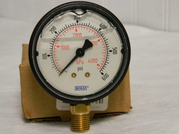 Wika Pressure Gauge 2-1/2" Dial 1/4 Thread 0-600 Scale Range 9833523