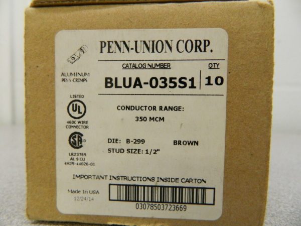 Penn Union Compression Lugs 10 Pack BLUA-035S1