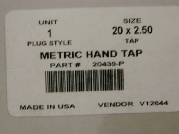 PRO HSS Straight Flute Standard Hand Tap 20x2.50 Metric Coarse D7 4-FL 20439-P