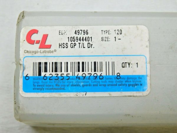 Chicago Latrobe Taper Length Drill Black Oxide 1-1/2" Diam x 15" OAL 49796