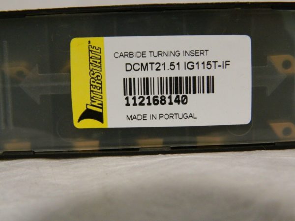 Interstate Carbide Turning Insert DCMT21.51 IF Grade IG115T Qty 10 112168140