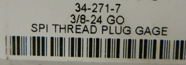 SPI Single End Plug Thread Go Gage 3/8-24 Class 2B 3B Qty 2 34-271-7