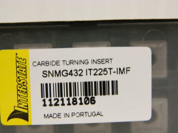 Interstate SNMG432 IMF Grade IT225T Carbide Turning Insert QTY 9 112118106
