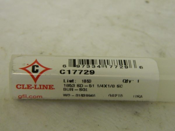 Cle-Line Carbide Burr 1/4" X 1/8" X 1-3/4" Ball Shape C17729