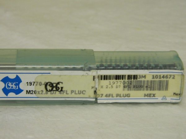 OSG Standard Hand Tap M20 x 2.50mm D7 4FL HSS Straight Flute 1977002