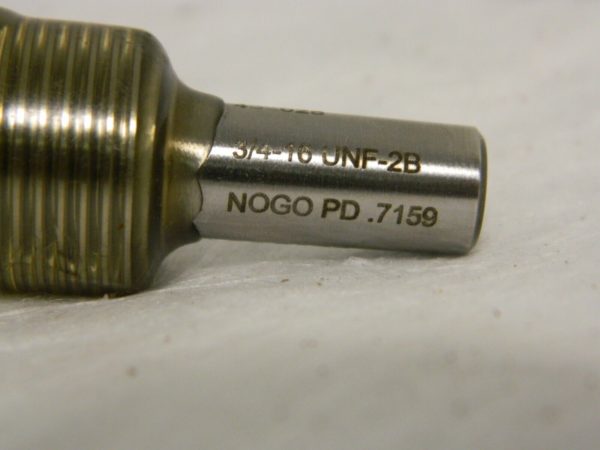 GF Gage Single End Plug Thread No Go Gage 3/4-16 Class 2B W0750162BNK
