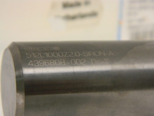 Seco Solid Carbide End Mill 1" Dia 2Fl 1" Shank 5" OAL Siron-A Coating 58782