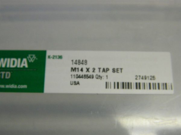 Widia GTD M14-2.0 D7 HSS Limit Hand Tap Set Qty 3 14848