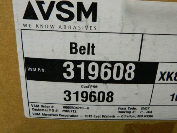 VSM Ceramic Abrasive Belt 1" Wide x 42" OAL 36 Grit Qty 10 319608
