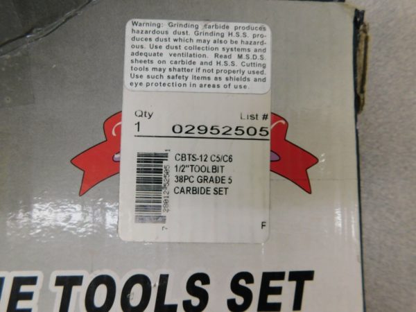 Pro Carbide Tool Bit Set 38 Pieces 1/2" Wide Bit Grade C5 02952505