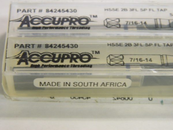 Accupro Spiral Flute Tap 2Pk 7/16-14" x 18mm x 82mm 3FL HSSe 84245430