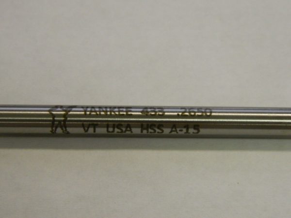 Yankee Chucking Reamer 0.265" 6-Flute 433 - .2650" High Speed Steel 72026503