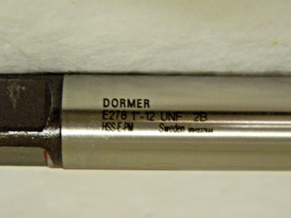 Dormer Machine Tap E278 1"-12 UNF 4FL 2B HSSe-PM RH 0089569