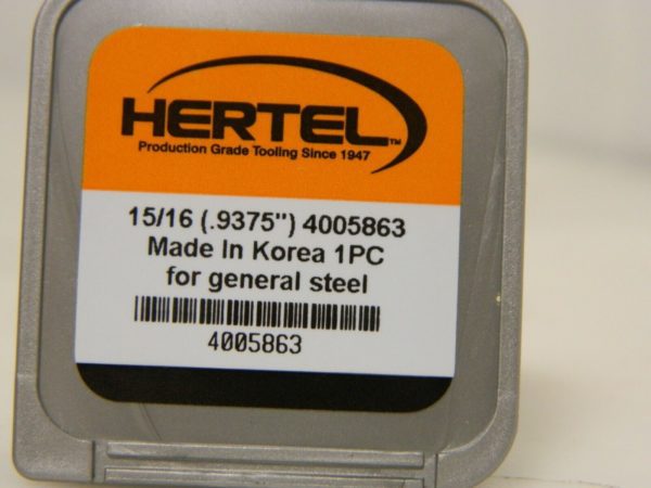 Hertel Replaceable Drill Tip Series HMD 15/16" Diam HC125MD 140° 4005863