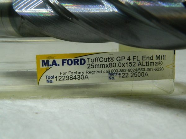 MA Ford TuffCut GP Series 4FL 25mm x80.0mm x152mm ALtima CC End Mill 12298430A
