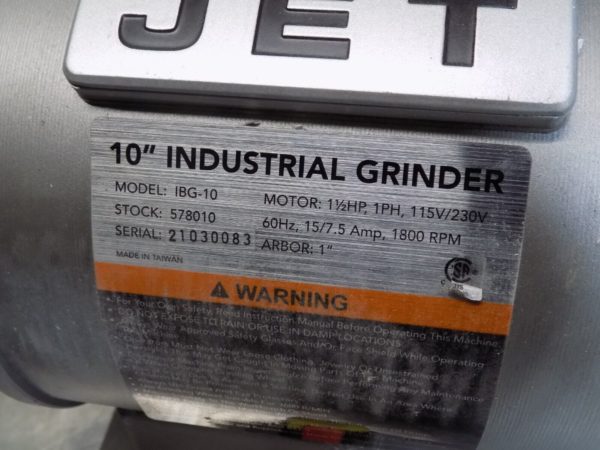 Jet 10" Industrial Bench Grinder 1800 RPM 1.5 HP 115/230v 578010 Parts/Repair