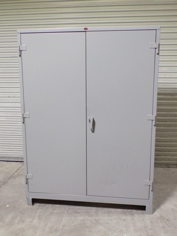Lyon Industrial Storage Cabinet 4 Shelf 60 x 24 x 82 Gray Steel DD1145 Damaged