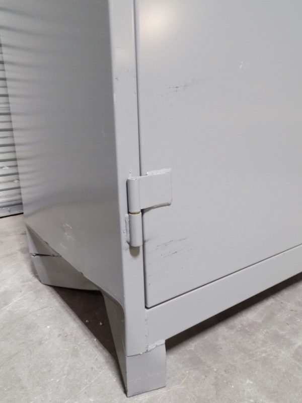 Lyon Industrial Storage Cabinet 4 Shelf 60 x 24 x 82 Gray Steel DD1145 Damaged