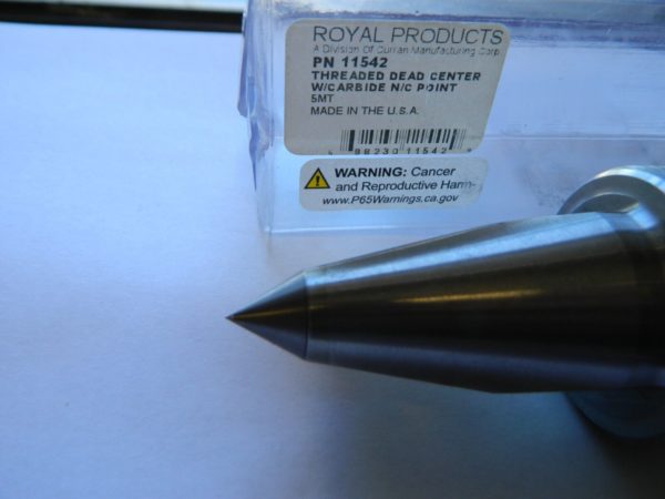 ROYAL PROD 1.748″ Head Diam Carbide-Tipped Steel Long Point Solid Dead Center