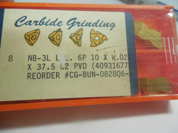 Carbide Grinding NB-3L L.L. 6P 10° C2 Carbide Turning Inserts Qty. 7 #40931677