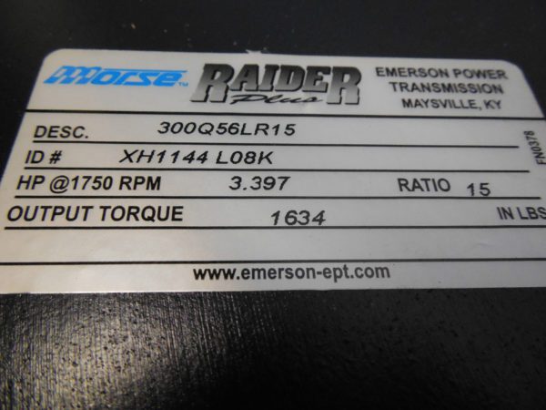 Morse Raider Gear Reducer 15:1 Left/Right Output Single Reduction #300Q56LR15