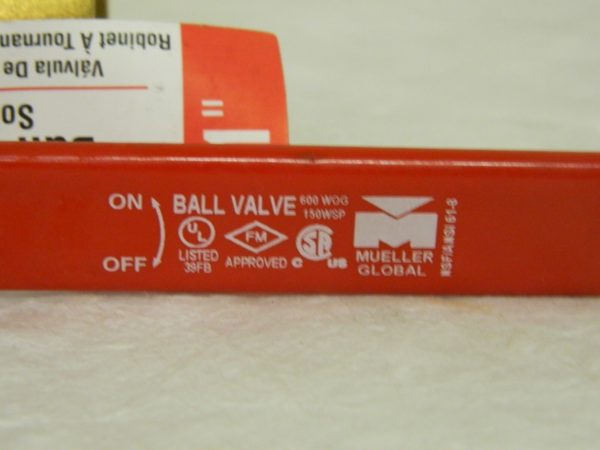 Mueller Global Brass Ball Valve In-Line One Way Flow 1" PTFE 600 psi 107-455HC