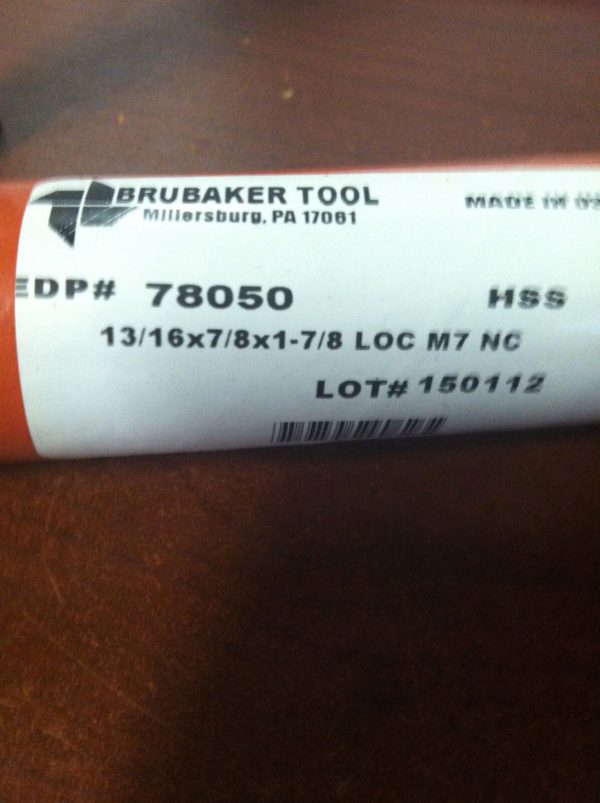 Brubaker Tool 78050 13/16" x 7/8" x 1-7/8" x 6-1/8" 4F UC HSS Double End Mill