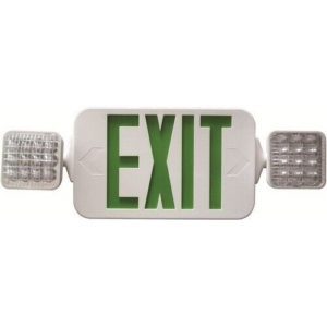 Mule LED Combination Exit Sign 2-Face 2-Head 120-277V Metal EPX-1/2C-2-WWR