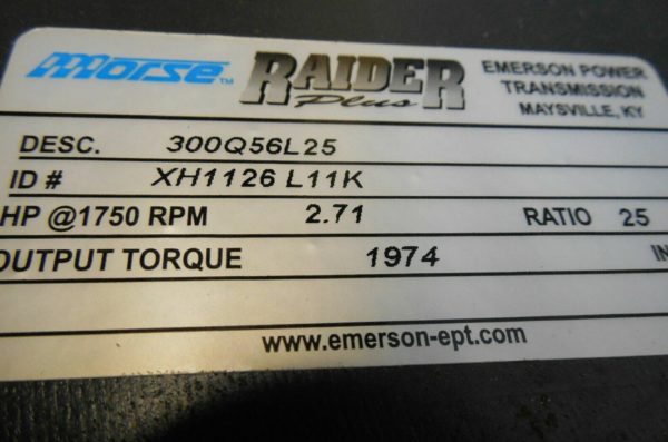 Morse Raider Worm Gear Reducer 25:1 C-Face Left Output 300Q56L25