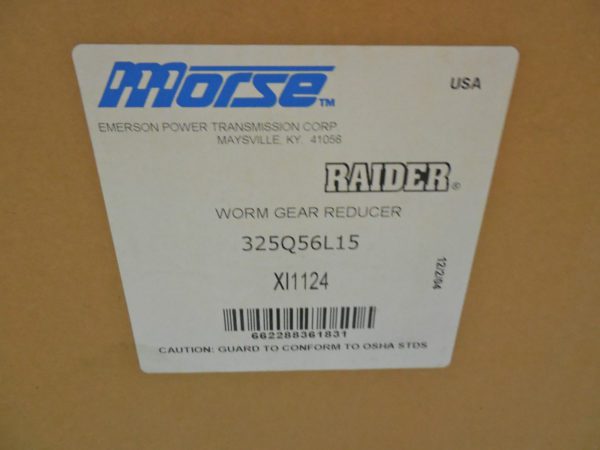 Morse Raider 15:1 Left Output C-Face Worm Gear Reducer 325Q56L15