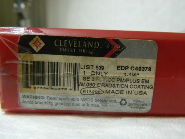Cleveland Cobalt Powder TiCN End Mill 3FL 1-1/4" x 1-1/4" x 3" x 5-1/2" C40378