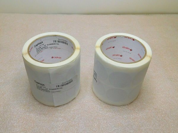 2 ROLLS Caplugs Aluminum Foil Disc Rolls 1-1/2" Diam 500 per Roll AF01500