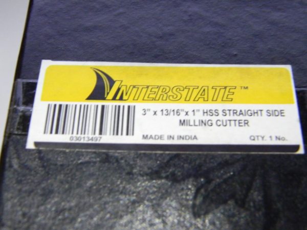 Interstate 3" x 13/16" HSS Straight Side Milling Cutter 03013497