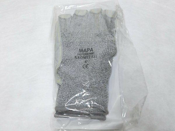 12 PAIRS MAPA Kromet Cut Resistant Gloves HDPE w/Leather Palm Size 8/M 832418