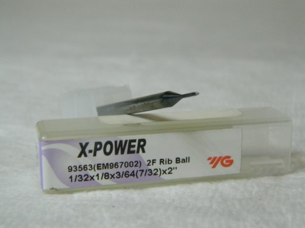 YG X-Power End Mill 1/32 x 1/8 x 3/64 x 7/32 x 2" 2FL 93563