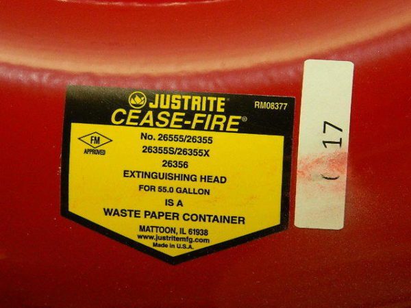 Justrite Cease-Fire Steel Extinguishing Head for 55 Gal Drums 24" Dia. 26355