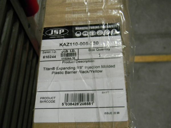 JSP Safety Expanding Barrier 9'8" Injection Molded Plastic KAZ110-005-330