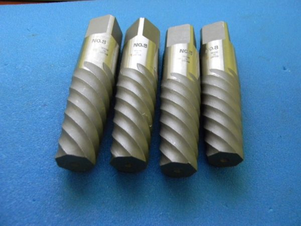 HSS Left Hand Taper Flute Extractors 4"-1" x 1" x 2-1/8" (Lot of 4)