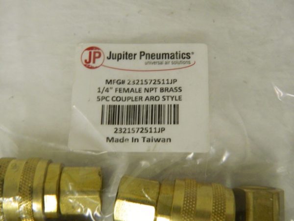 Jupiter Pneumatics Coupling Plug Set 5 Pc 1/4" Body 1/4 NPT 145 psi 2321572511JP