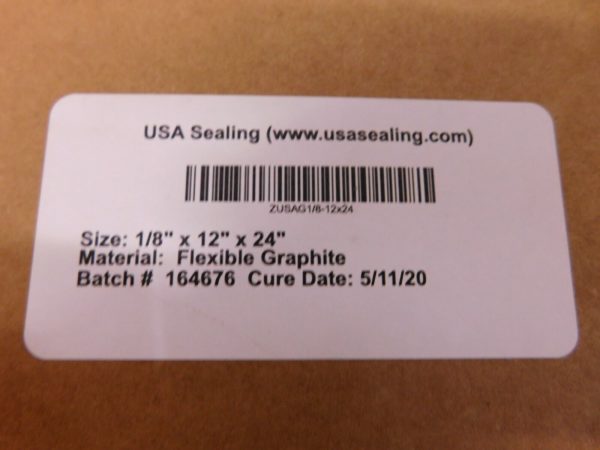 USA Sealing 24" L x 12" W x 1/8" T Compressible Graphite Sheet