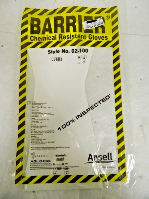 Ansell Barrier Chemical Resistant Gloves Size 6 (S) Qty. 12 Pairs #02-100