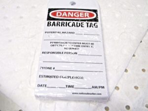 NMC 6" x 3" Danger Barricade Tags Pack of 25 RPT172