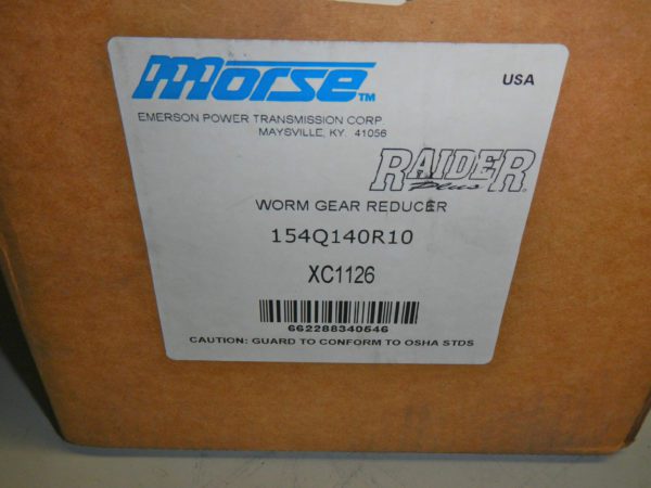 Morse Raider Gear Reducer 10:1 Right Output Single Reduction USA #154Q140R10
