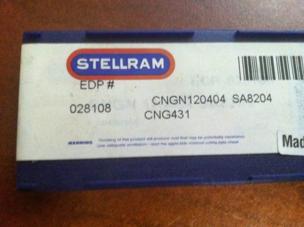Stellram Ceramic Turning Inserts CNGN120404 CNG431 SA8204 Qty. 10 #028108