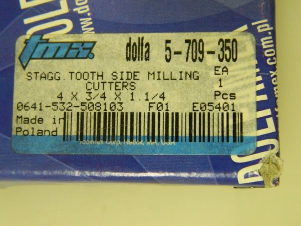 Dolfamex Cobalt Side Milling Cutter 4" Dia 3/4" Width of Cut 18 Teeth 72984487