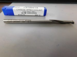 CJT 1/4" 125° Spiral Flute Carbide-Tipped Screw Machine Drill Bit 29502500