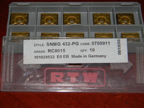 RTW Carbide Turning Inserts SNMG 432-PG RC8015 QTY 10 101029532