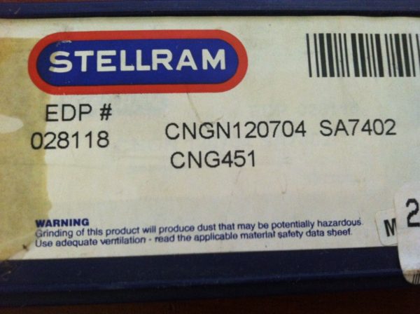 Stellram Indexable Ceramic Turning Insert CNGN120704 CNG451 SA7402 QTY 10 028118