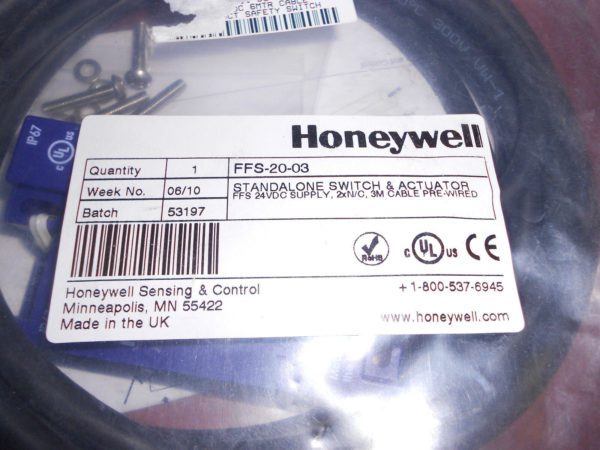 Honeywell Safety Switch and Actuator FF Series 2NC DC 3M Pre-wired FFS-20-03