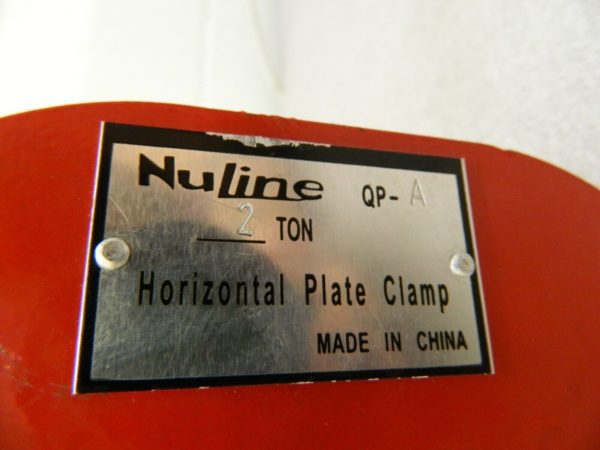 NuLine Horizontal Plate Clamp 4,000 Lbs Load Cap QP-A
